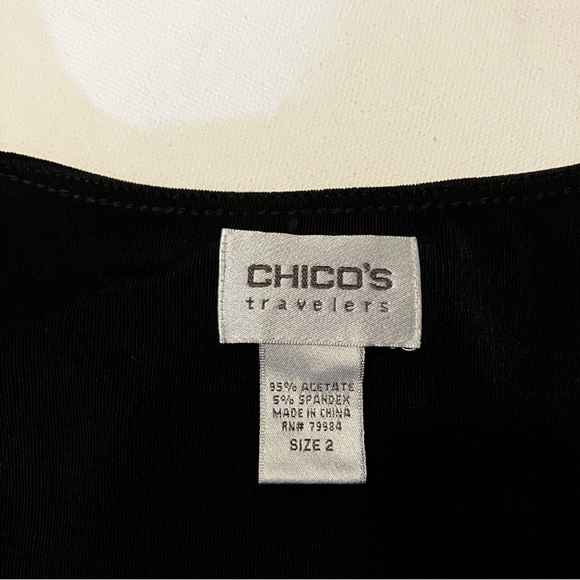 Chico's Travelers Black Sparkly Twinset Cardigan & Tank Top - Picture 8 of 8